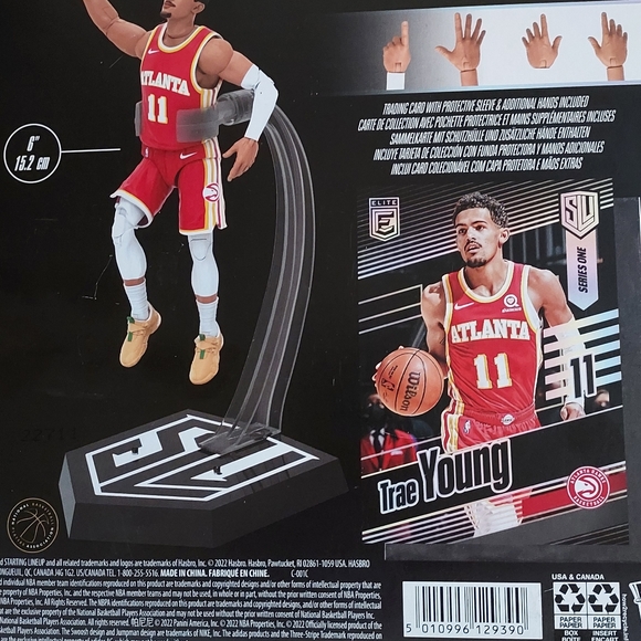 Starting Lineup Series 1 Trae Young 11 Atlanta Hawks Hasbro Figure Card - Picture 3 of 6